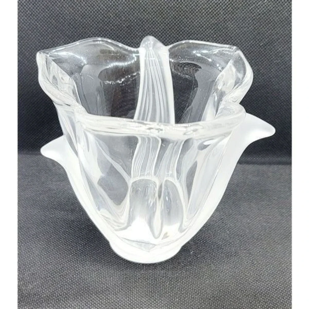 Crystal Frosted & Clear Vase/Votive